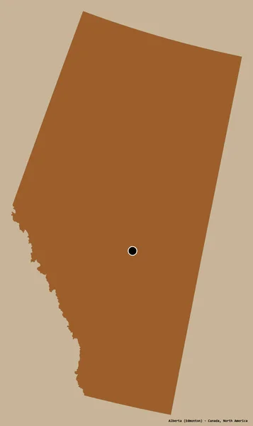 Form Alberta Provinsen Kanada Med Sin Huvudstad Isolerad Solid Färg — Stockfoto