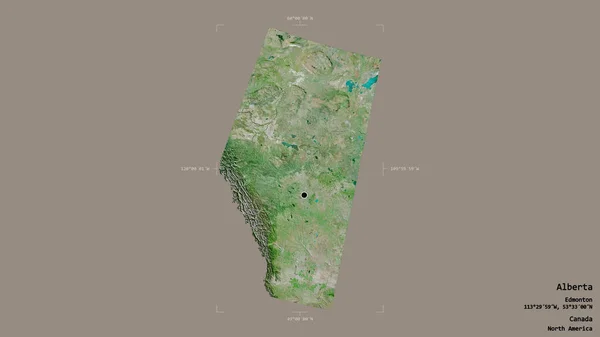Obszar Alberty Prowincja Kanady Odizolowany Solidnym Tle Georeferencyjnej Skrzynce Granicznej — Zdjęcie stockowe