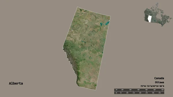 Forma Alberta Provincia Canadá Con Capital Aislada Sobre Fondo Sólido —  Fotos de Stock