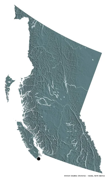 Форма Британської Колумбії Провінція Канада Столицею Ізольованою Білому Тлі Кольорові — стокове фото