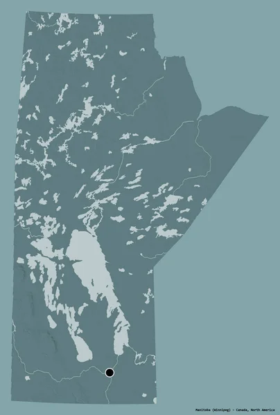 캐나다의 매니토 바주의 모습을 있으며 수도는 배경에 고립되어 지형도 렌더링 — 스톡 사진