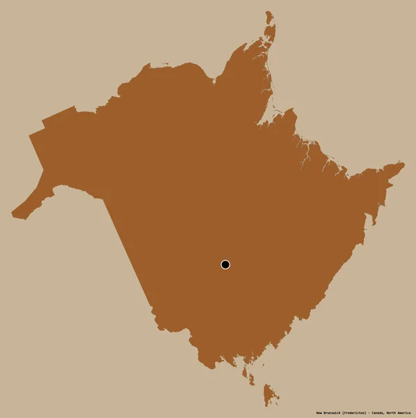 Форма Нью Брансуика Провинция Канада Столицей Изолированной Прочном Цветном Фоне — стоковое фото