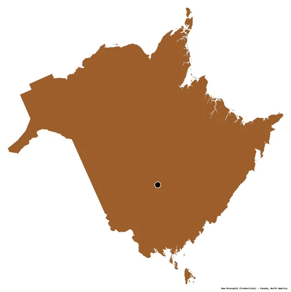 Forma Nuevo Brunswick Provincia Canadá Con Capital Aislada Sobre Fondo —  Fotos de Stock