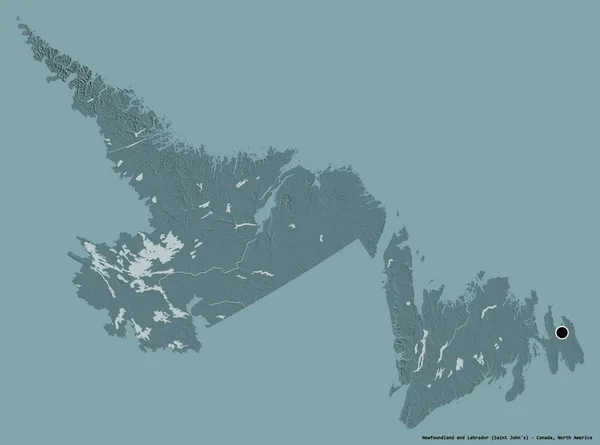 Tvar Newfoundland Labrador Provincie Kanada Hlavním Městem Izolované Pevném Barevném — Stock fotografie