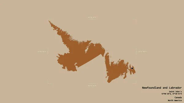 Oblast Newfoundland Labrador Provincie Kanada Izolované Pevném Pozadí Georeferencované Hraniční — Stock fotografie