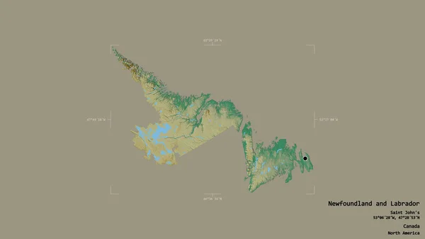 Oblast Newfoundland Labrador Provincie Kanada Izolované Pevném Pozadí Georeferencované Hraniční — Stock fotografie