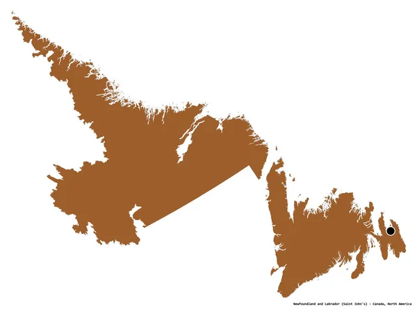 Forma Terranova Labrador Provincia Canadá Con Capital Aislada Sobre Fondo — Foto de Stock