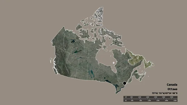 Forma Desnaturalizada Canadá Con Capital División Regional Principal Zona Separada — Foto de Stock
