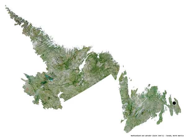 Bentuk Newfoundland Dan Labrador Provinsi Kanada Dengan Ibukotanya Terisolasi Dengan — Stok Foto