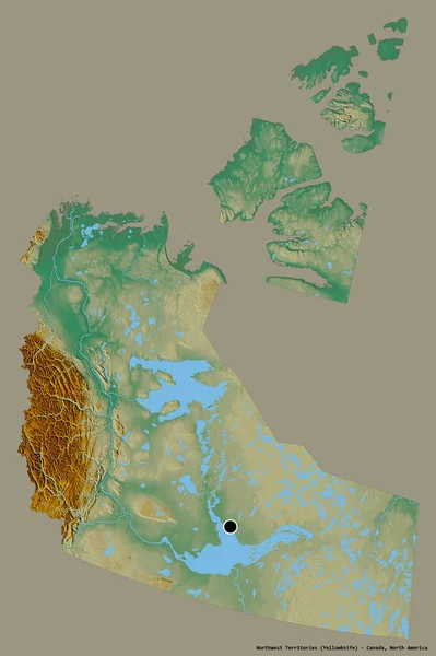 Shape Northwest Territories Territorium Kanadas Mit Seiner Hauptstadt Isoliert Auf — Stockfoto