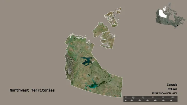 Forma Dos Territórios Noroeste Território Canadá Com Sua Capital Isolada — Fotografia de Stock