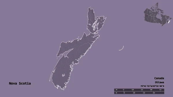 Forma Nueva Escocia Provincia Canadá Con Capital Aislada Sobre Fondo —  Fotos de Stock