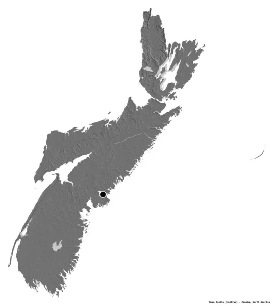 Tvar Nového Skotska Provincie Kanada Hlavním Městem Izolovaným Bílém Pozadí — Stock fotografie