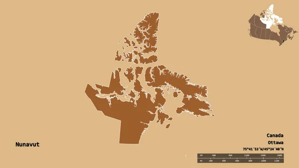 Forme Nunavut Territoire Canada Dont Capitale Est Isolée Sur Fond — Photo