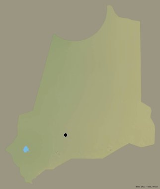 Batha 'nın şekli, Çad bölgesi, başkenti katı bir renk arkaplanı ile izole edilmiş. Topografik yardım haritası. 3B görüntüleme