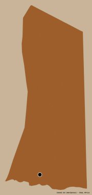 Çad 'ın başkenti Ennedi Est' in katı renk arkaplanı ile izole edilmiş hali. Desenli dokuların bileşimi. 3B görüntüleme