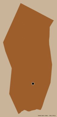 Çad 'ın başkenti Ennedi Ouest' in katı renk arkaplanı ile izole edilmiş hali. Desenli dokuların bileşimi. 3B görüntüleme