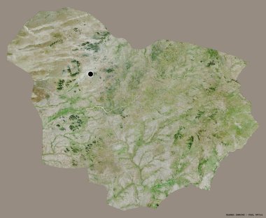 Çad 'ın başkenti Ouaddai' nin katı renk arkaplanı ile izole edilmiş hali. Uydu görüntüleri. 3B görüntüleme