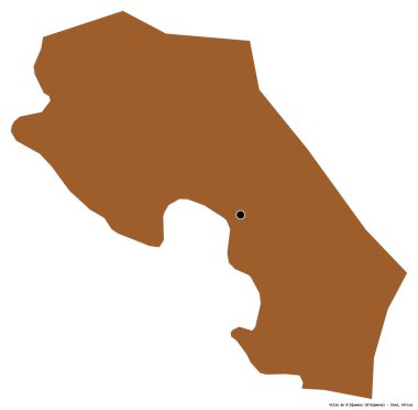 Çad 'ın başkenti Ville de N' Djamena 'nın beyaz arka planda izole edilmiş hali. Desenli dokuların bileşimi. 3B görüntüleme