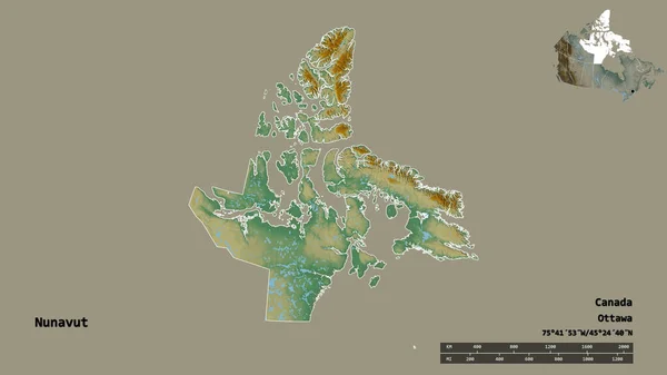 Forme Nunavut Territoire Canada Dont Capitale Est Isolée Sur Fond — Photo