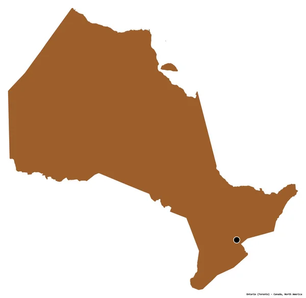 Forme Ontario Province Canada Dont Capitale Est Isolée Sur Fond — Photo