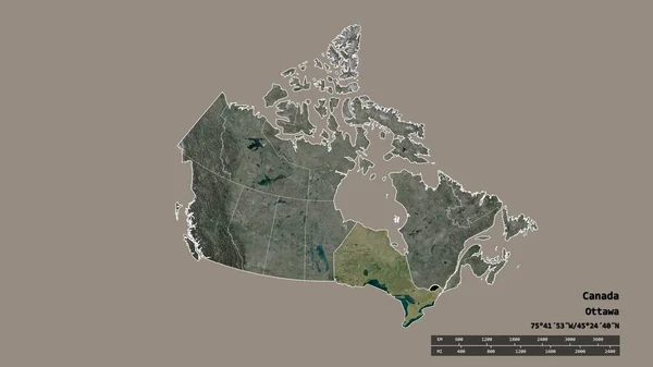 Forma Desnaturalizada Canadá Con Capital División Regional Principal Área Separada — Foto de Stock