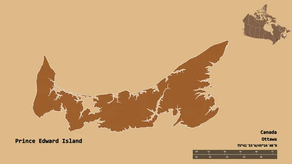 Forma Isla Del Príncipe Eduardo Provincia Canadá Con Capital Aislada — Foto de Stock