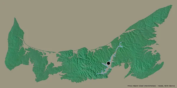 Kanada Eyaleti Prens Edward Adası Nın Şekli Başkenti Koyu Renk — Stok fotoğraf