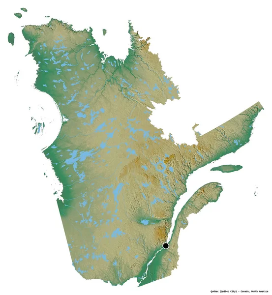 Forma Quebec Provincia Canadá Con Capital Aislada Sobre Fondo Blanco — Foto de Stock