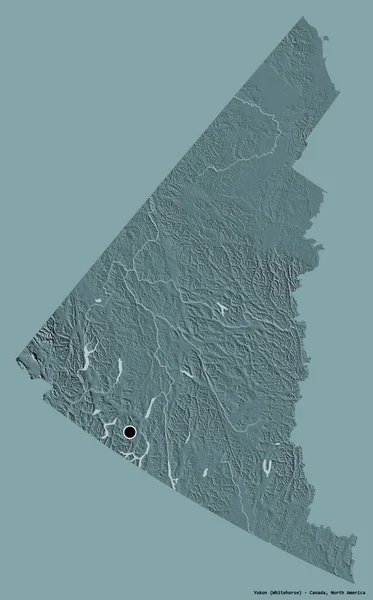 Gestalt Des Yukon Territorium Kanadas Mit Seiner Hauptstadt Isoliert Auf — Stockfoto