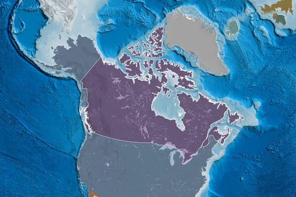 Kiterjedt Terület Vázolt Kanada Színes Magassági Térkép Renderelés — Stock Fotó