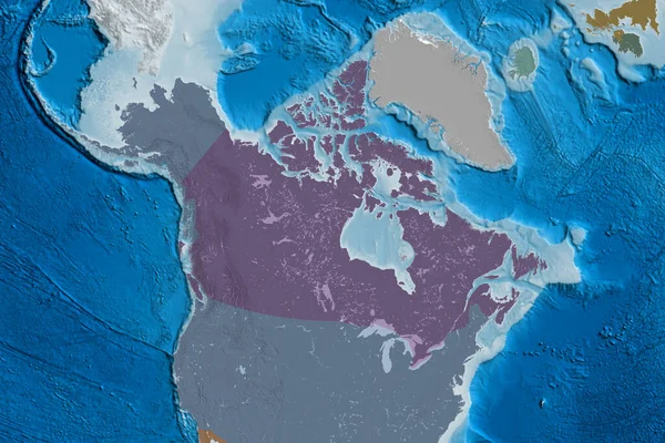 Área Extendida Canadá Mapa Elevación Color Renderizado —  Fotos de Stock