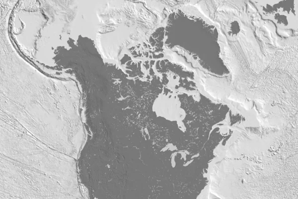 Rozšířená Oblast Kanady Mapa Nadmořské Výšky Vykreslování — Stock fotografie