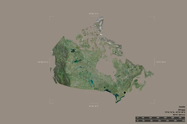 Área Canadá Aislada Sobre Fondo Sólido Una Caja Delimitadora Georeferenciada —  Fotos de Stock