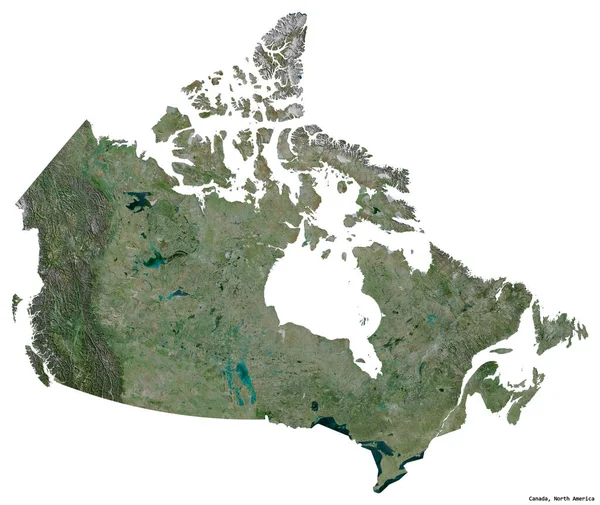 Shape Canada Mit Seiner Hauptstadt Isoliert Auf Weißem Hintergrund Satellitenbilder — Stockfoto
