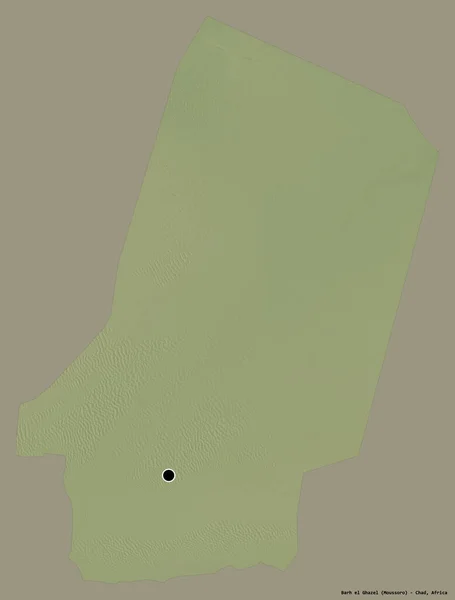Form Barh Ghazel Regionen Tchad Med Sin Huvudstad Isolerad Solid — Stockfoto