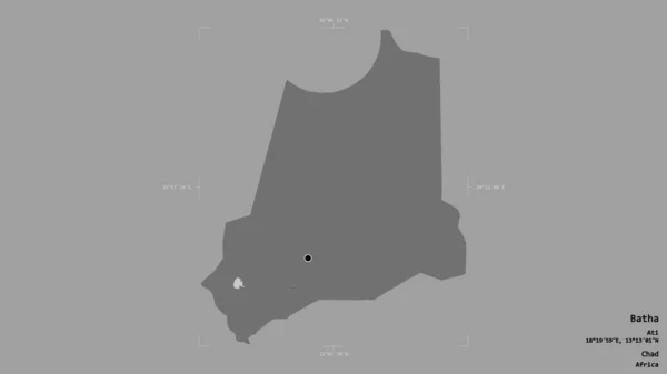 乍得巴塔地区 在一个地理参照框的坚实背景下被隔离 Bilevel高程图 3D渲染 — 图库照片