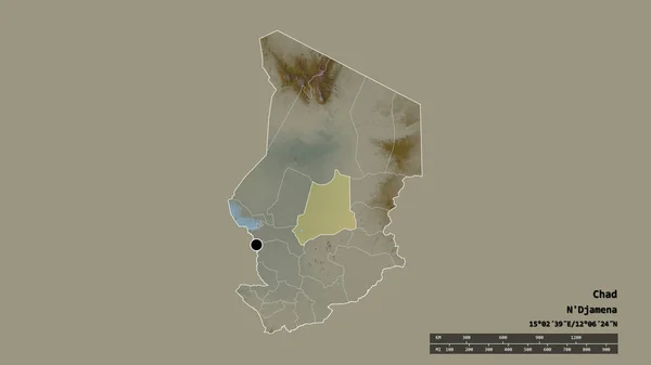 Chad Dengan Ibukotanya Divisi Regional Utama Dan Wilayah Batha Yang — Stok Foto