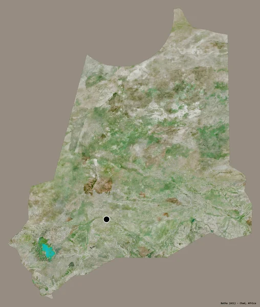 乍得巴塔地区的形状 其首都以纯色背景隔离 卫星图像 3D渲染 — 图库照片