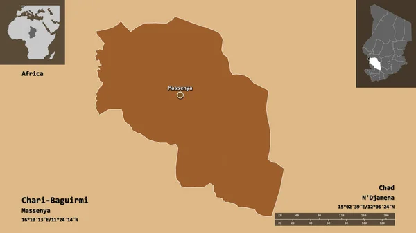 Forma Chari Baguirmi Região Chade Sua Capital Escala Distância Previews — Fotografia de Stock