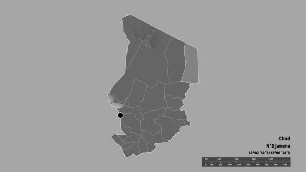 Vyprahlý Tvar Čadu Hlavním Městem Hlavní Regionální Divizí Oddělenou Oblastí — Stock fotografie