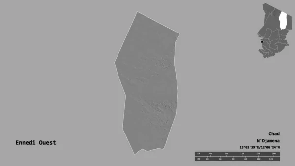 Σχήμα Ennedi Ouest Περιοχή Του Τσαντ Κεφάλαιό Της Απομονωμένο Στέρεο — Φωτογραφία Αρχείου