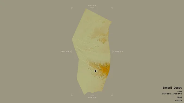 Oblast Ennedi Ouest Oblast Čadu Izolovaná Pevném Pozadí Georeferencovaném Hraničním — Stock fotografie