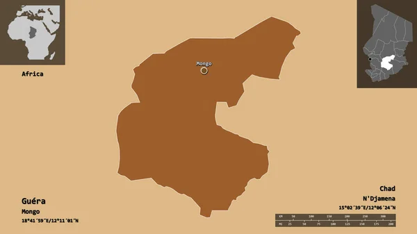 Shape Guera Region Tschad Und Seine Hauptstadt Entfernungsskala Vorschau Und — Stockfoto