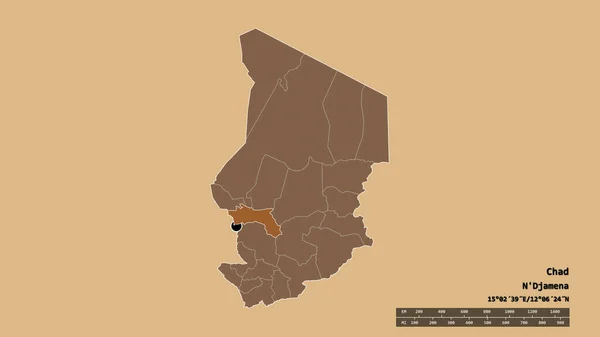 Vyprahlý Tvar Čadu Hlavním Městem Hlavní Regionální Divizí Oddělenou Oblastí — Stock fotografie
