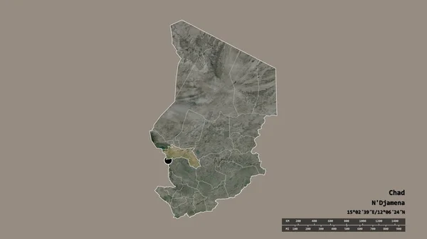 Başkenti Ana Bölgesel Bölümü Ayrılmış Hacı Lamis Bölgesiyle Çad Deforme — Stok fotoğraf