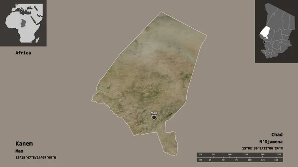 Shape Kanem Region Tschad Und Seine Hauptstadt Entfernungsskala Vorschau Und — Stockfoto