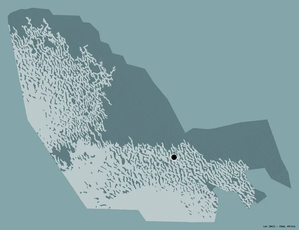 Shape Lac Region Tschad Mit Seiner Hauptstadt Isoliert Auf Einem — Stockfoto