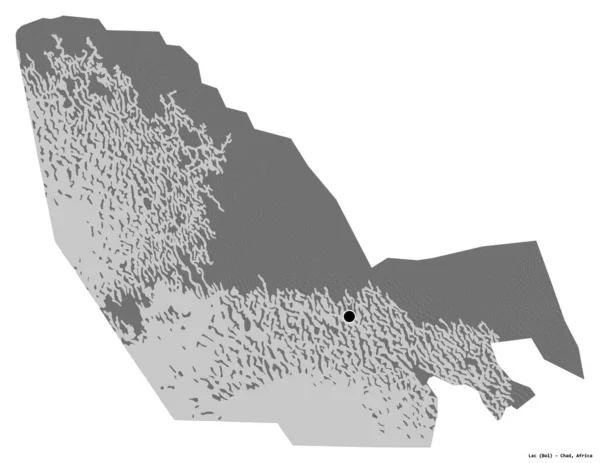 Shape Lac Region Chad Its Capital Isolated White Background Bilevel — Stock Photo, Image