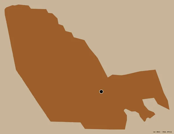 Form Lac Regionen Tchad Med Sin Huvudstad Isolerad Solid Färg — Stockfoto